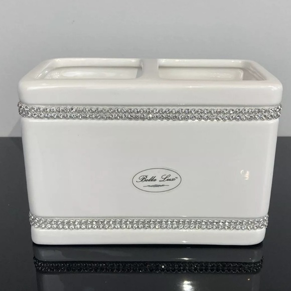 Bella Lux Bath Bella Lux Rhinestone White Ceramic Crystal